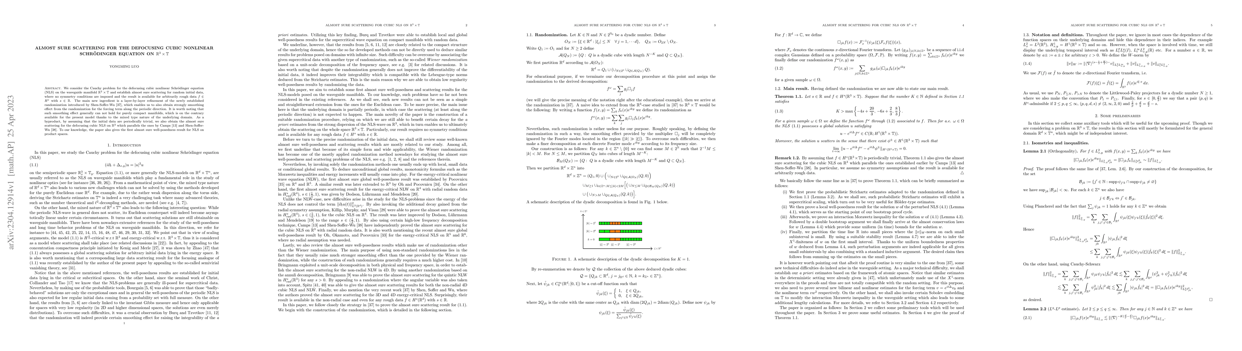 Thumbnail for Almost sure scattering for the defocusing cubic nonlinear Schr\"odinger
  equation on $\mathbb{R}^3\times\mathbb{T}$