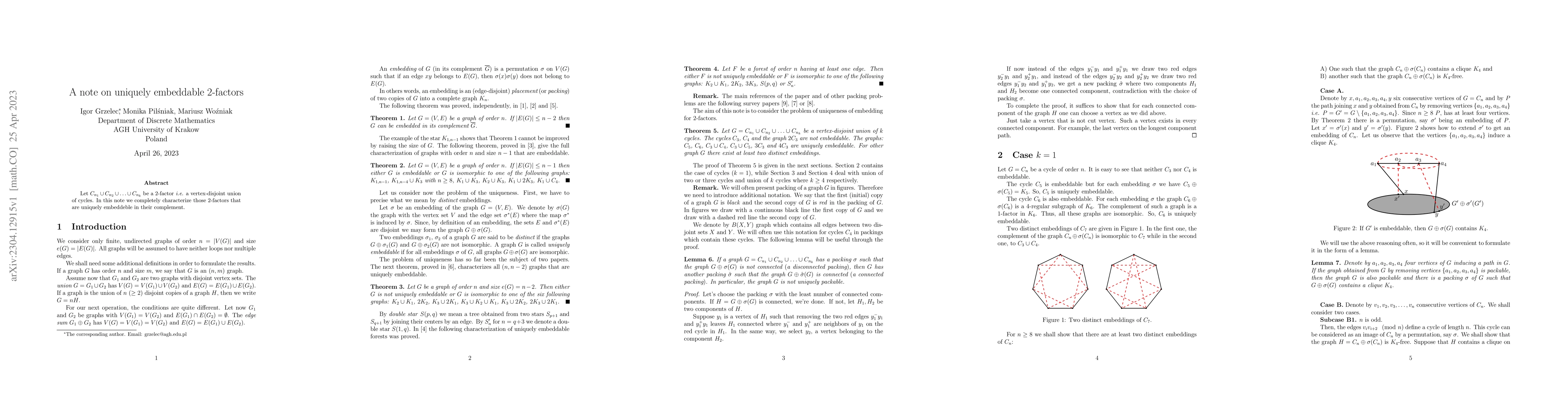 Thumbnail for A note on uniquely embeddable 2-factors