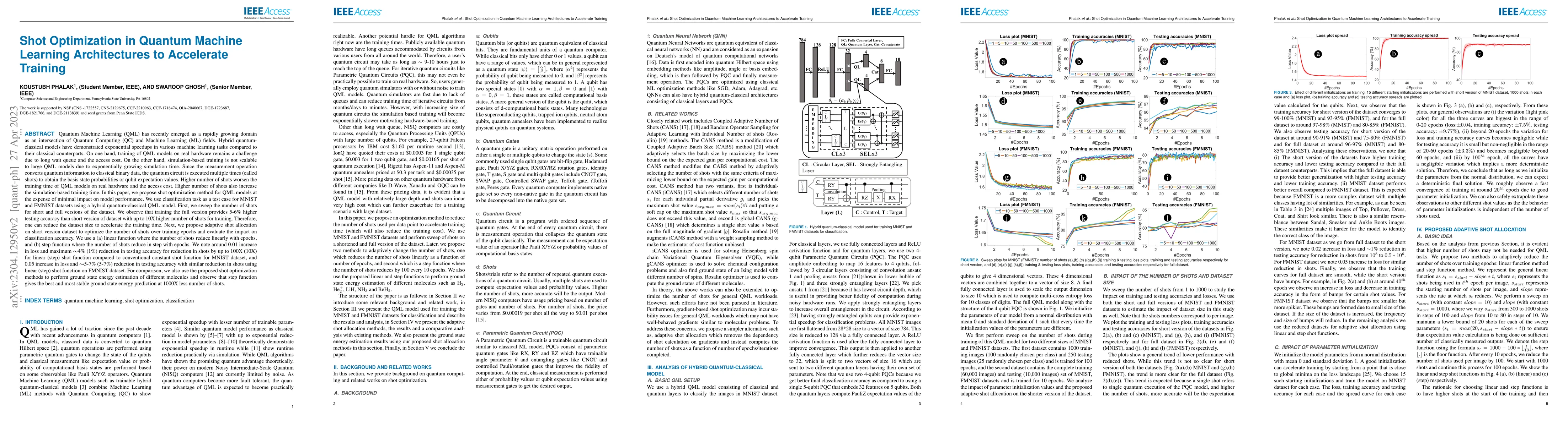 Thumbnail for Shot Optimization in Quantum Machine Learning Architectures to
  Accelerate Training