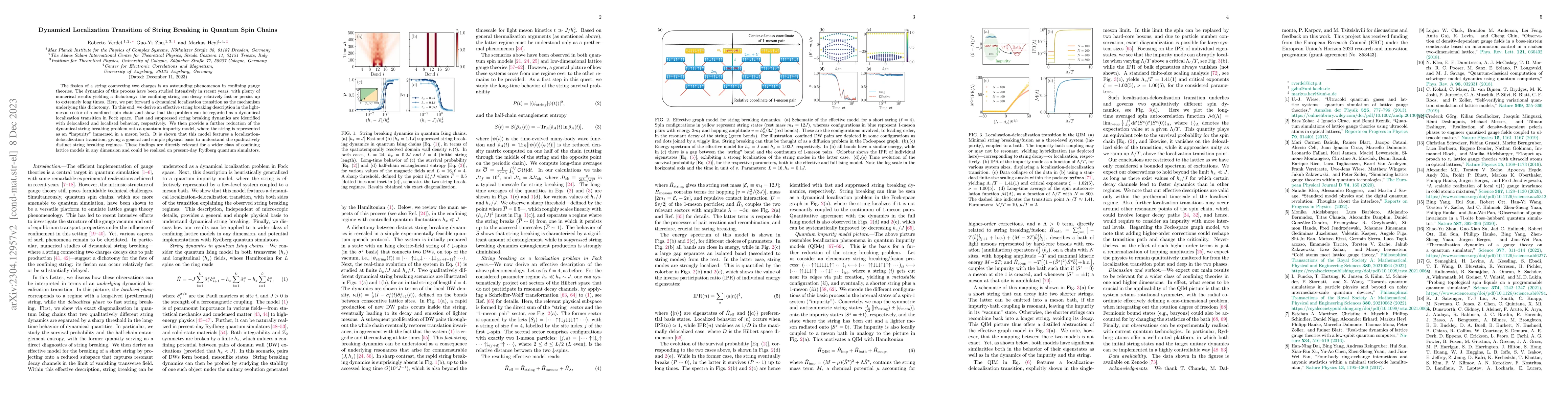 Thumbnail for Dynamical localization transition of string breaking in quantum spin
  chains