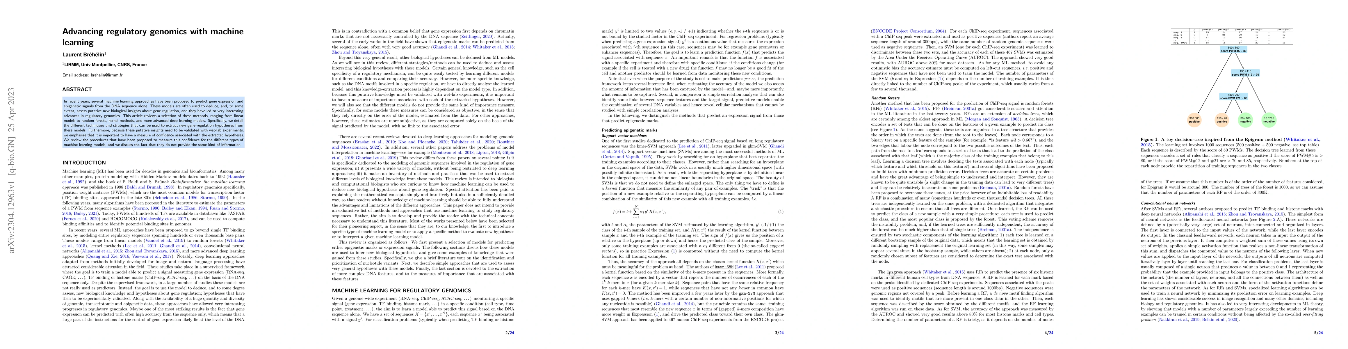 Thumbnail for Advancing regulatory genomics with machine learning