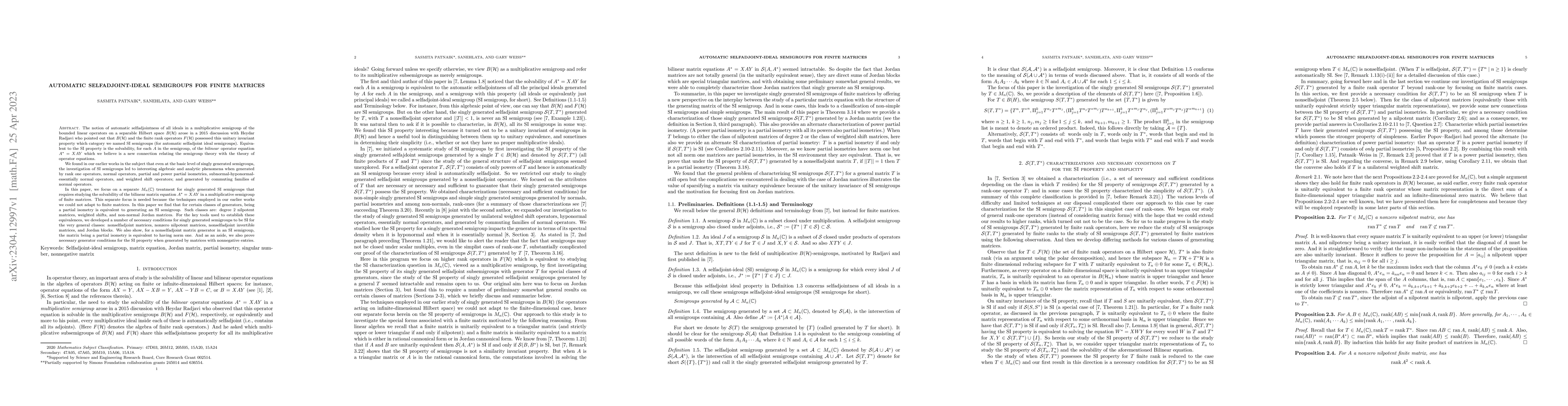 Thumbnail for Automatic selfadjoint-ideal semigroups for finite matrices
