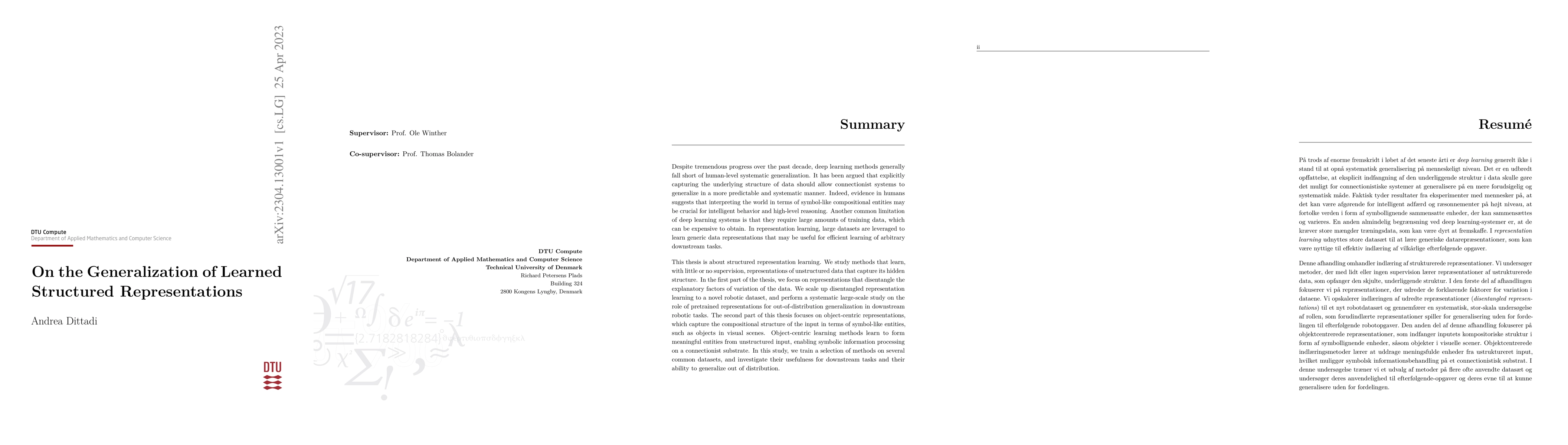 Thumbnail for On the Generalization of Learned Structured Representations
