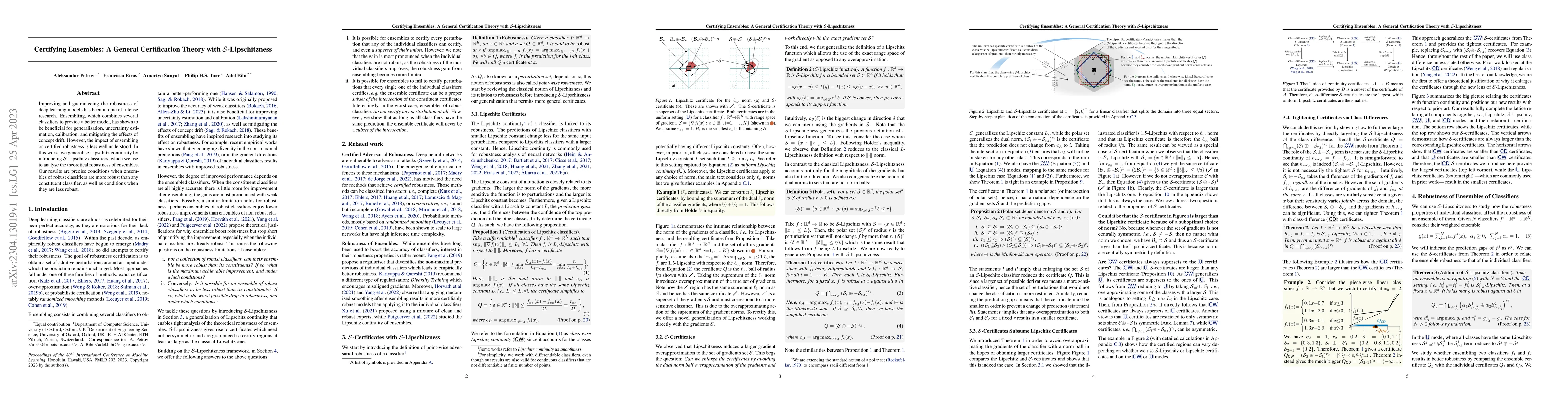Thumbnail for Certifying Ensembles: A General Certification Theory with
  S-Lipschitzness