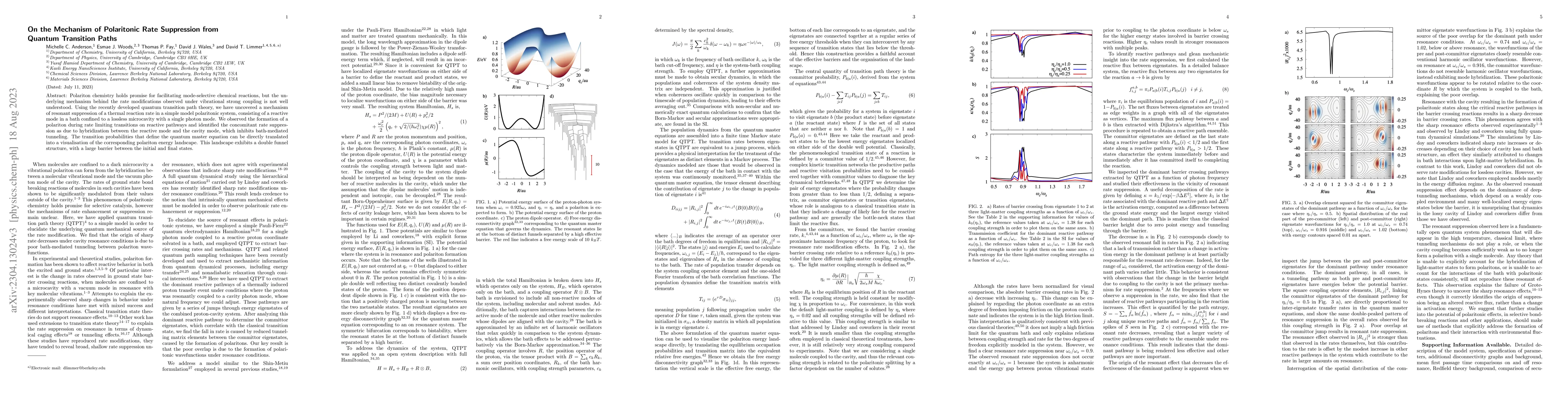 Thumbnail for On the mechanism of polaritonic rate suppression from quantum transition
  paths