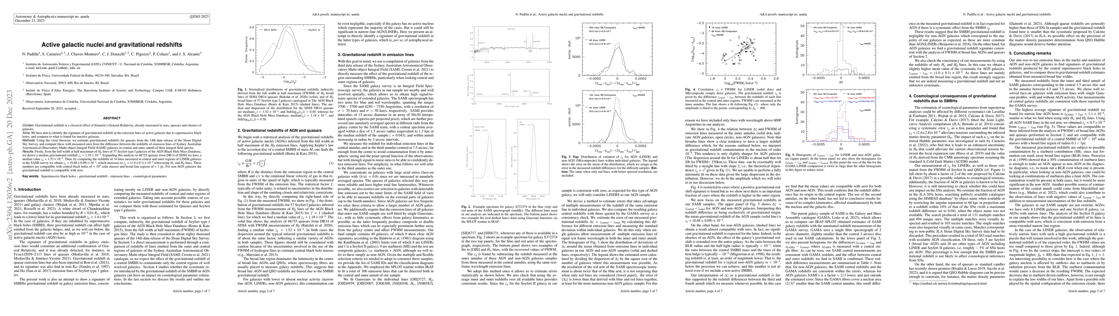 Thumbnail for Active galactic nuclei and gravitational redshifts