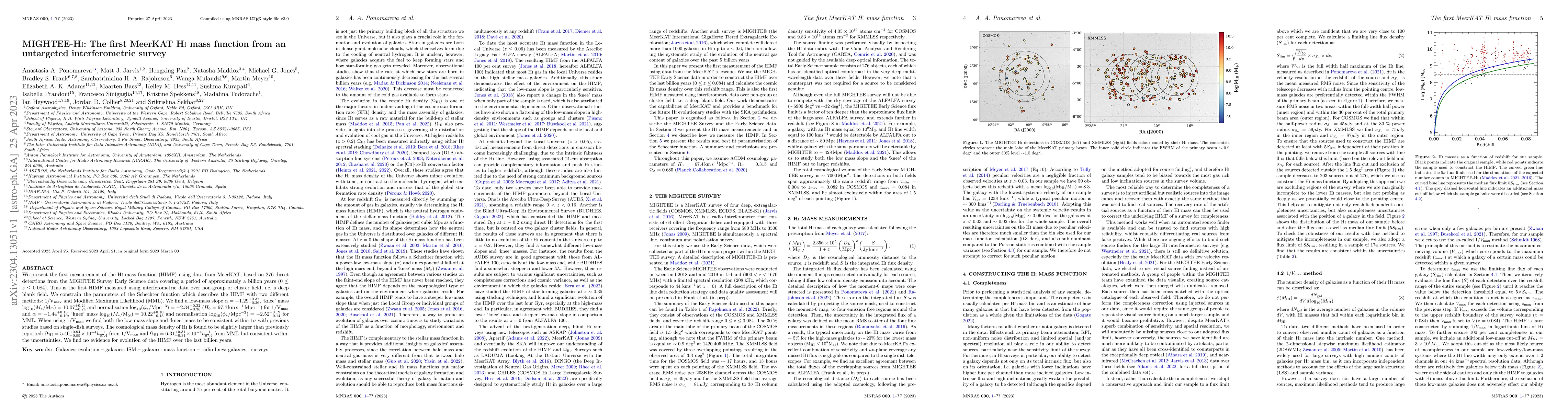 Thumbnail for MIGHTEE-HI: The first MeerKAT HI mass function from an untargeted
  interferometric survey