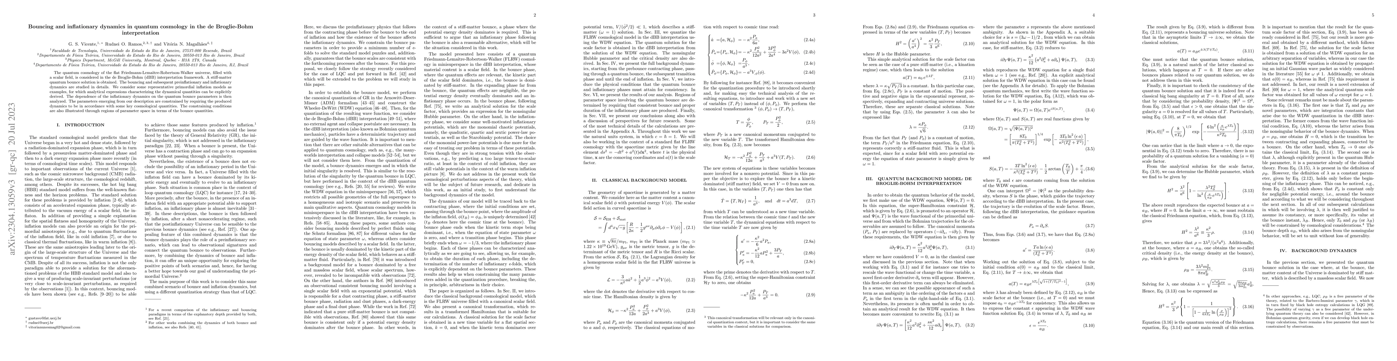 Thumbnail for Bouncing and inflationary dynamics in quantum cosmology in the de
  Broglie-Bohm interpretation