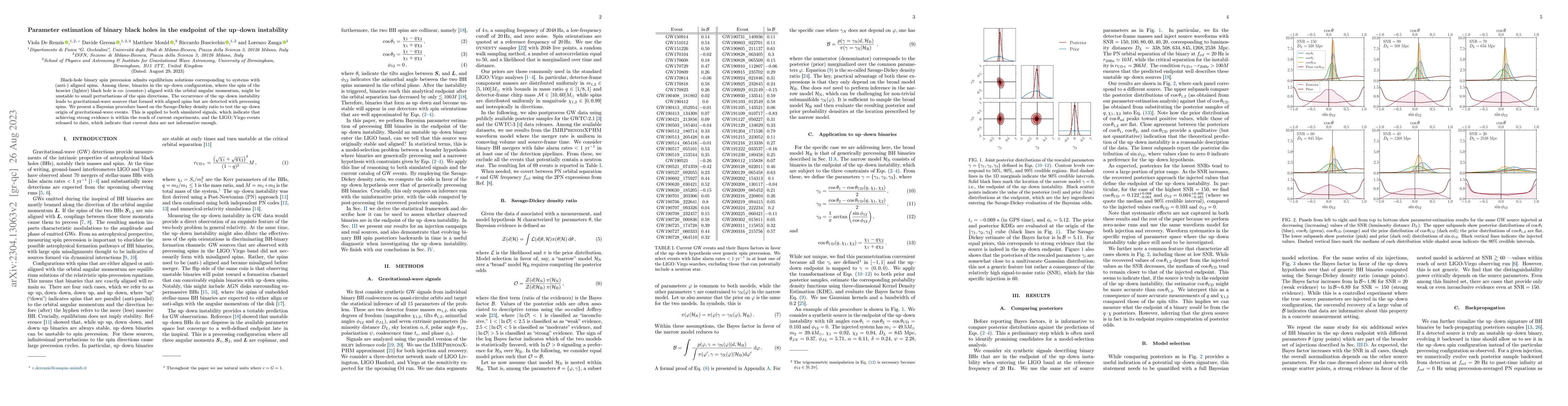 Thumbnail for Parameter estimation of binary black holes in the endpoint of the
  up-down instability