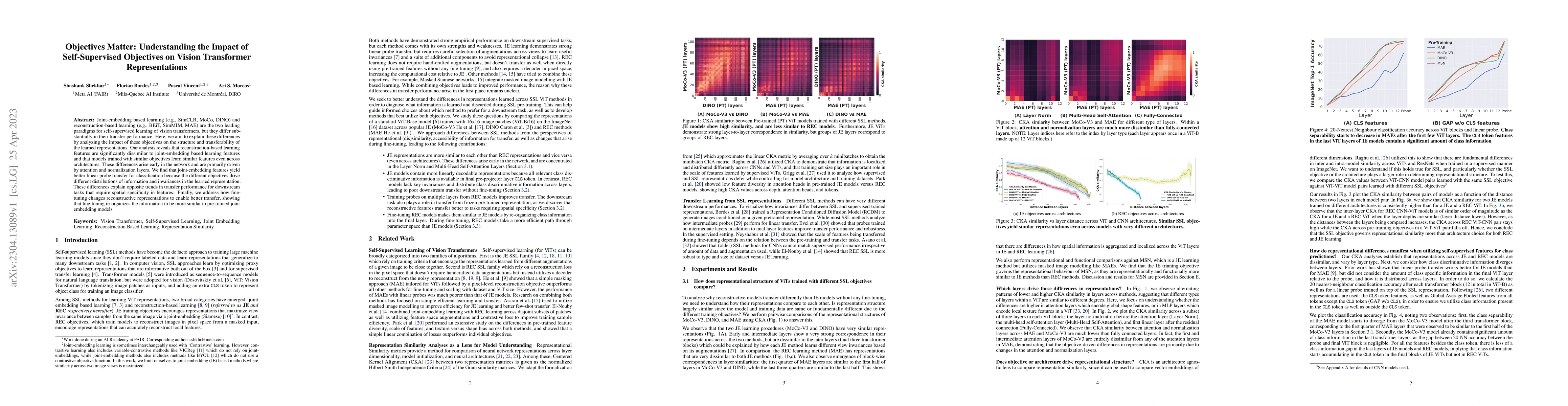 Thumbnail for Objectives Matter: Understanding the Impact of Self-Supervised
  Objectives on Vision Transformer Representations