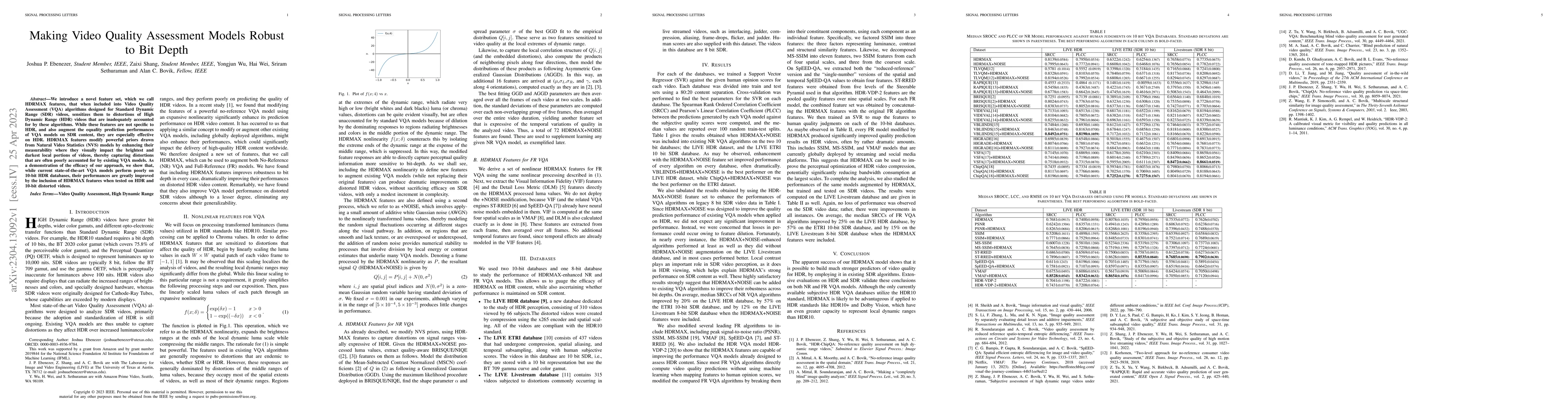Thumbnail for Making Video Quality Assessment Models Robust to Bit Depth