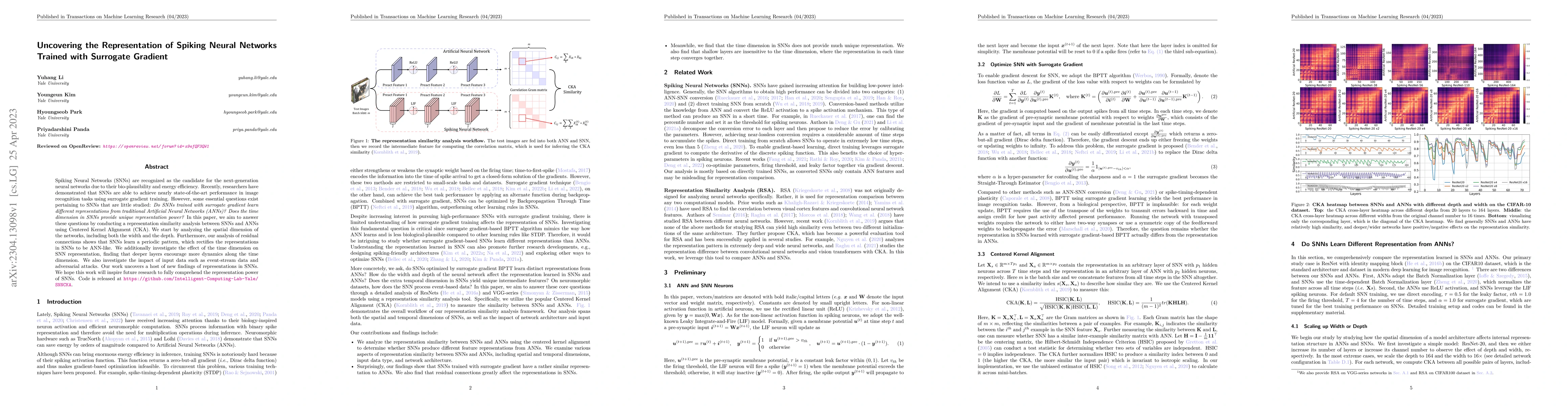 Thumbnail for Uncovering the Representation of Spiking Neural Networks Trained with
  Surrogate Gradient