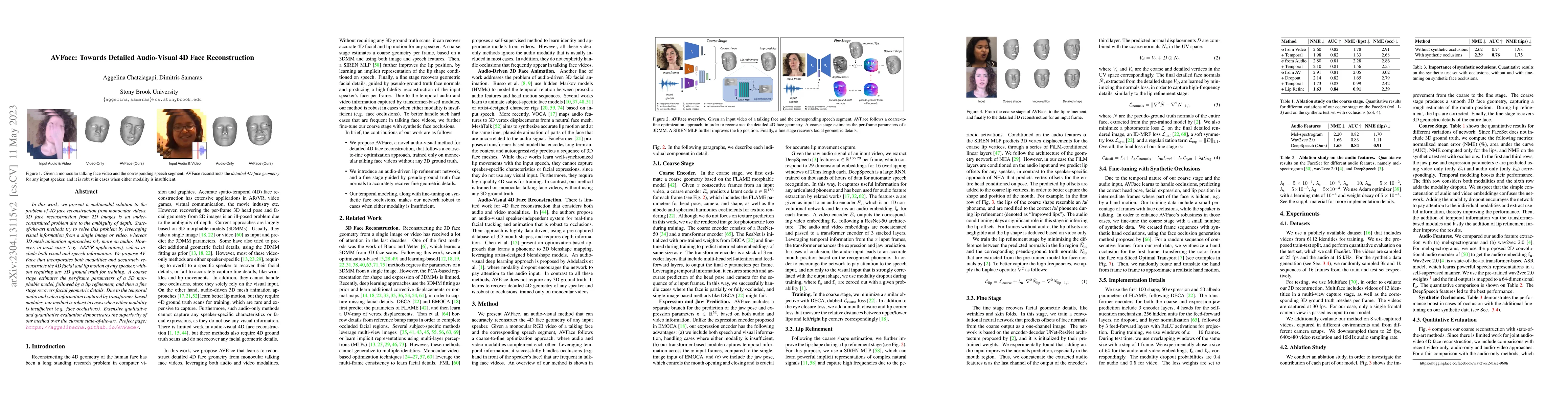Thumbnail for AVFace: Towards Detailed Audio-Visual 4D Face Reconstruction