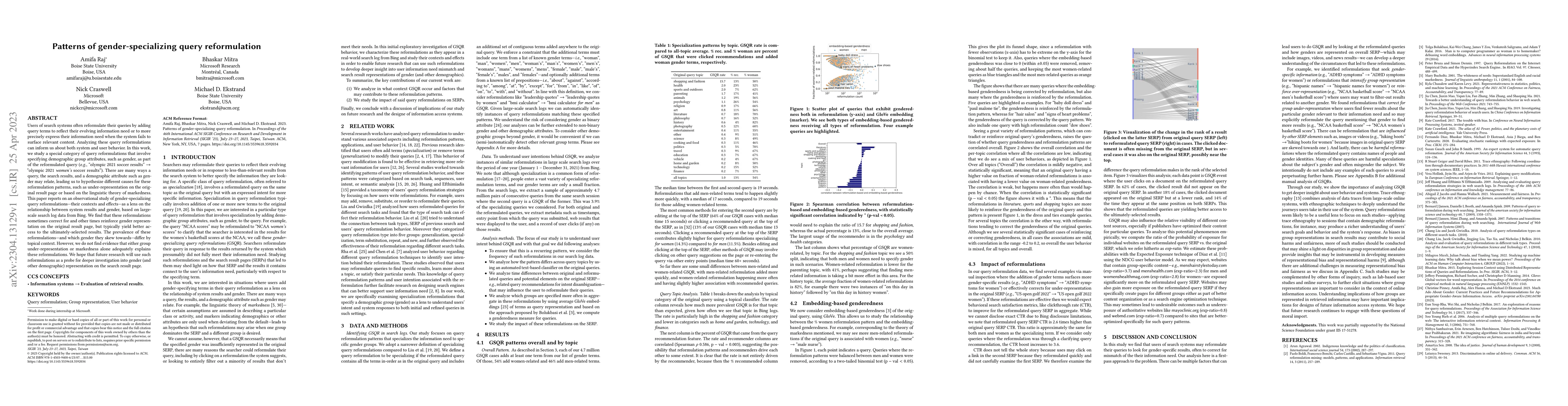 Thumbnail for Patterns of gender-specializing query reformulation