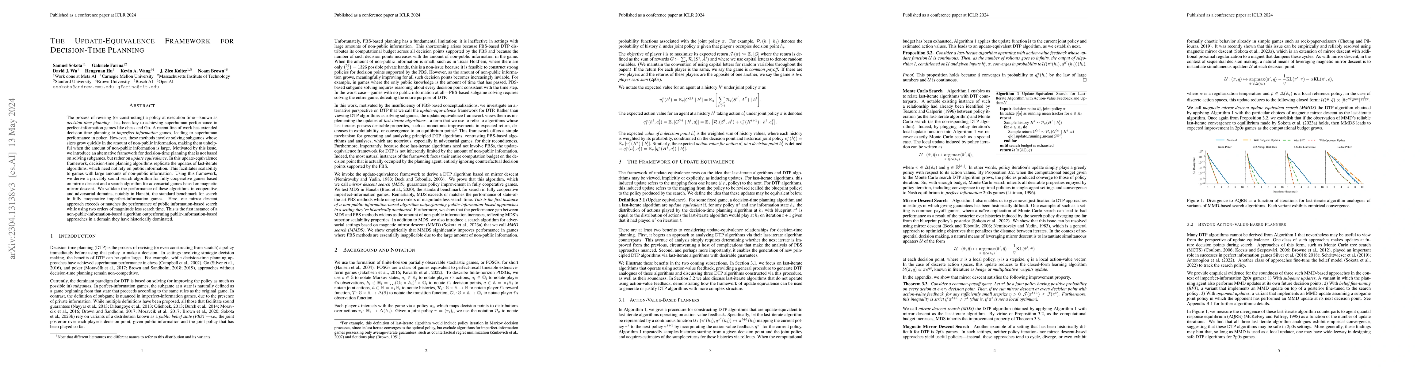 Thumbnail for The Update-Equivalence Framework for Decision-Time Planning