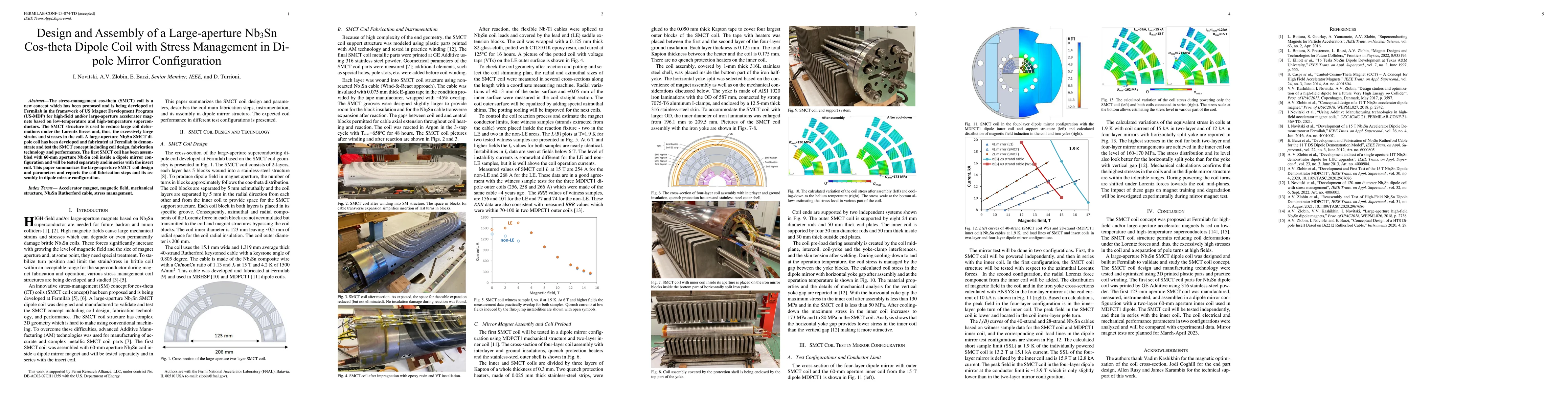 Thumbnail for Design and Assembly of a Large-aperture Nb3Sn Cos-theta Dipole Coil with
  Stress Management in Dipole Mirror Configuration