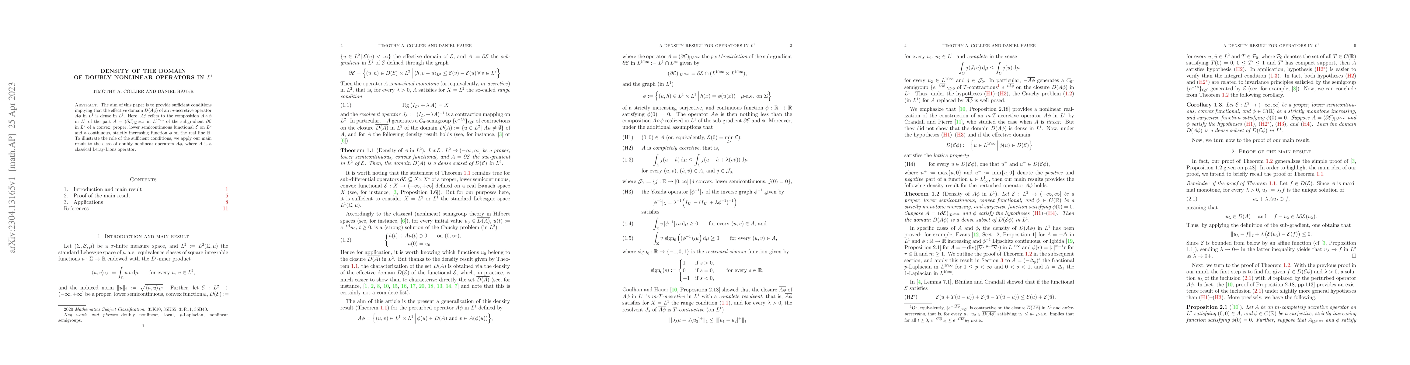 Thumbnail for Density of the domain of doubly nonlinear operators in $L^1$