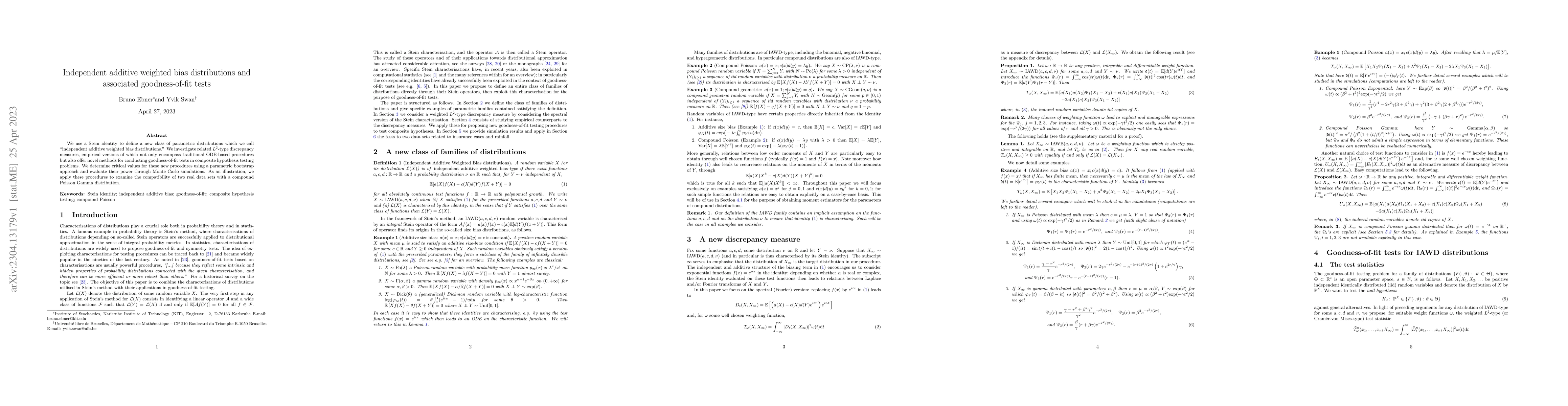 Thumbnail for Independent additive weighted bias distributions and associated
  goodness-of-fit tests