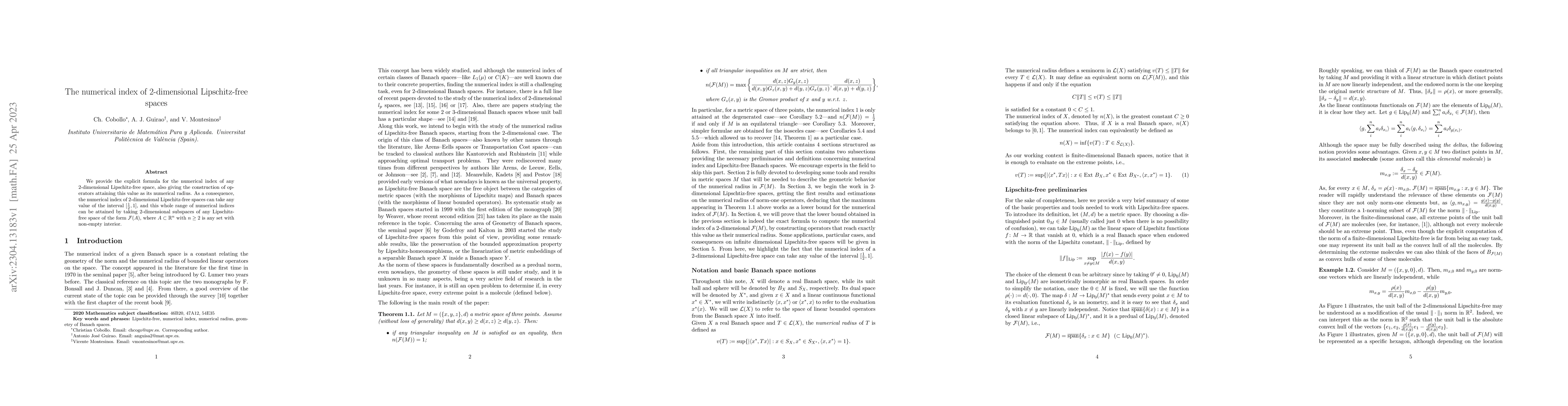 Thumbnail for The numerical index of $2$-dimensional Lipschitz-free spaces