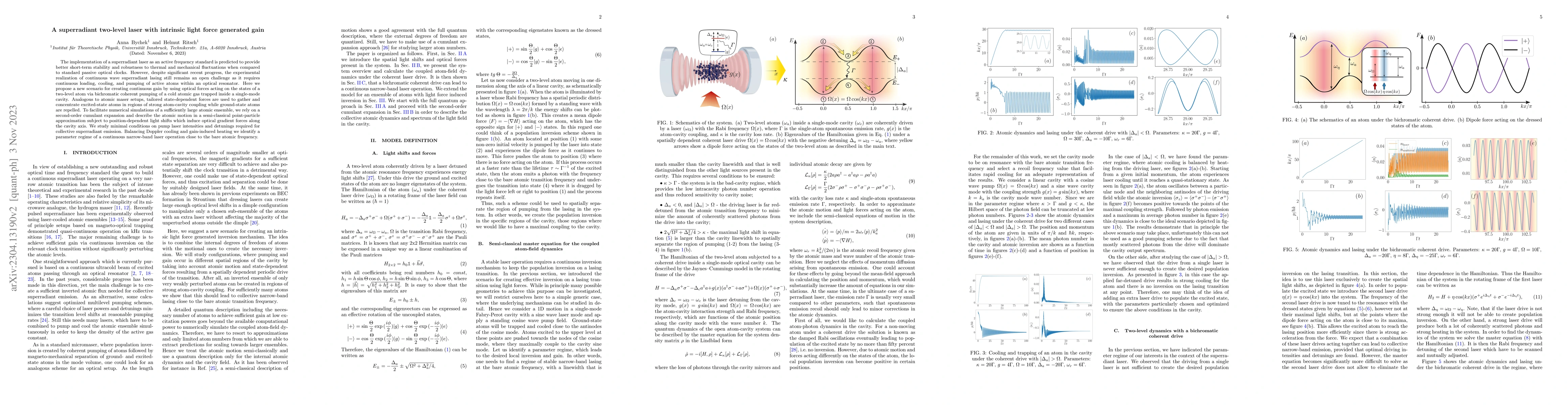 Thumbnail for A superradiant two-level laser with intrinsic light force generated gain