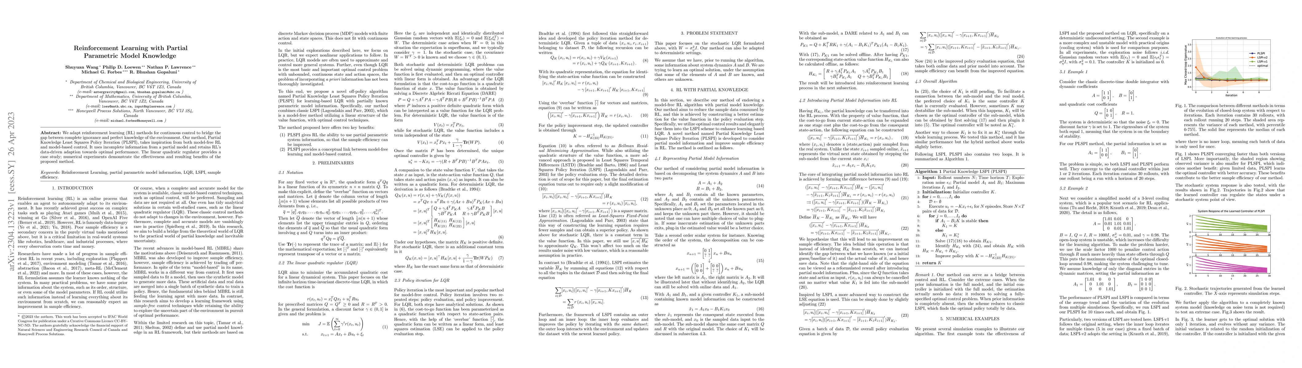 Thumbnail for Reinforcement Learning with Partial Parametric Model Knowledge