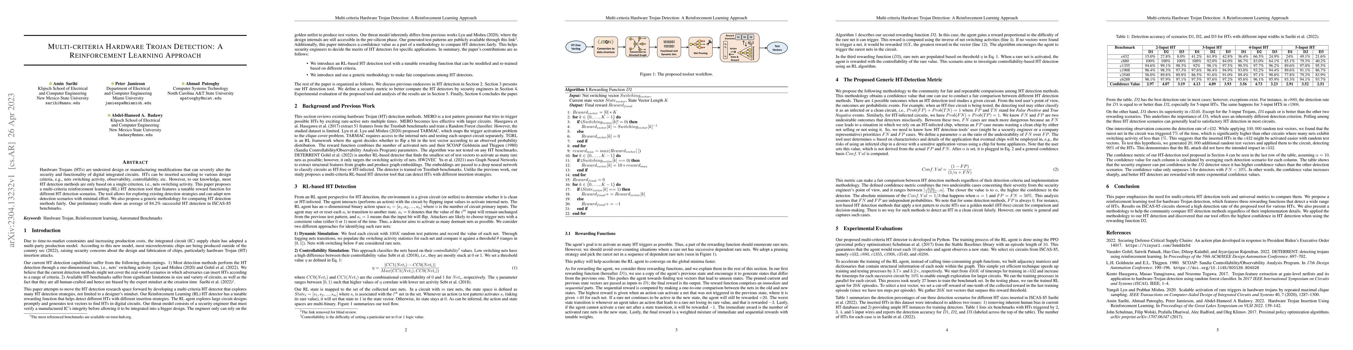 Thumbnail for Multi-criteria Hardware Trojan Detection: A Reinforcement Learning
  Approach