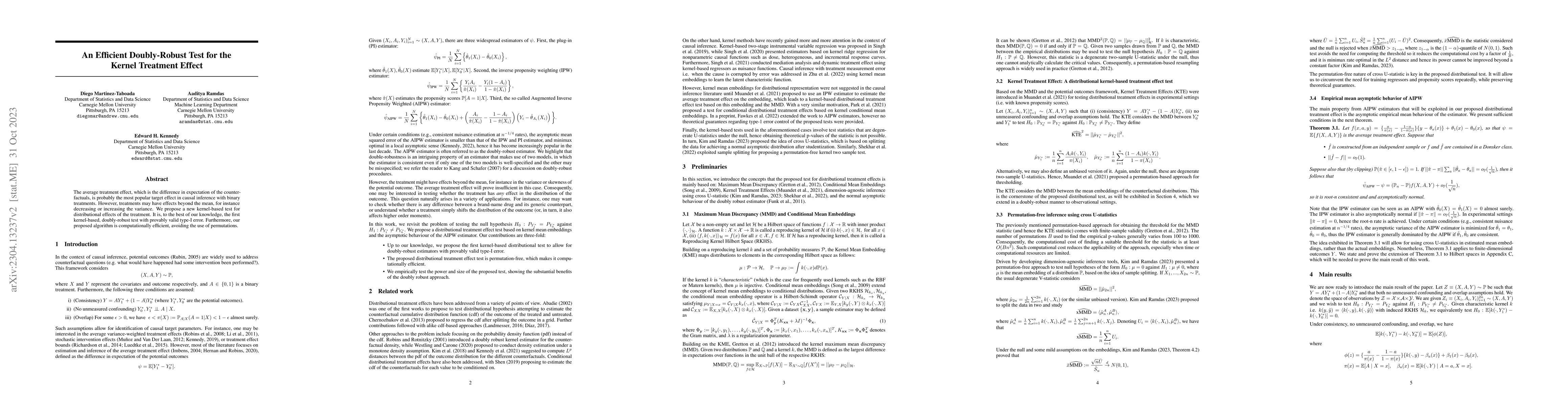 Thumbnail for An Efficient Doubly-Robust Test for the Kernel Treatment Effect