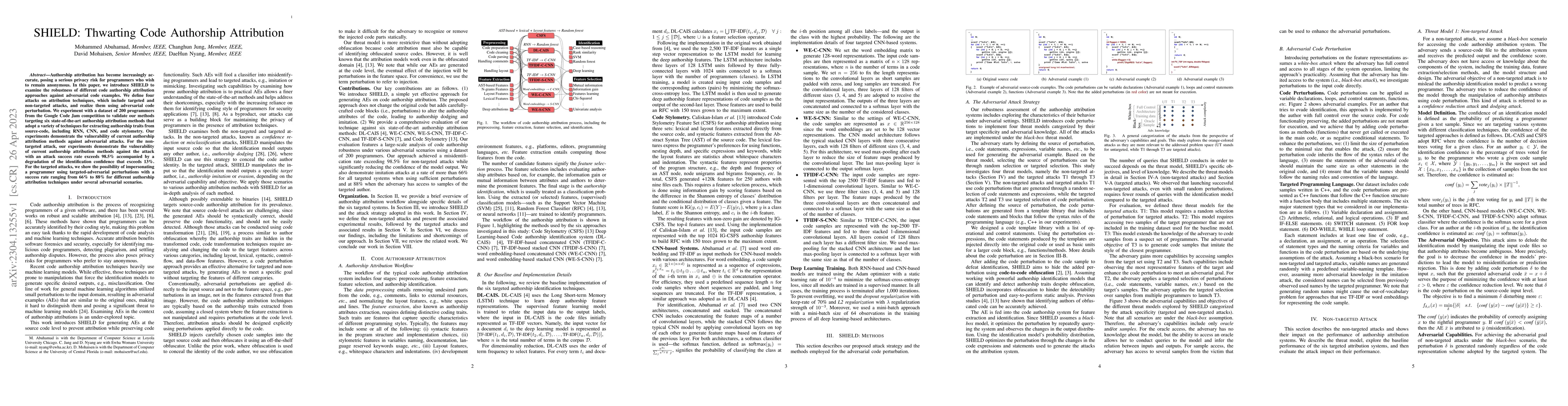 Thumbnail for SHIELD: Thwarting Code Authorship Attribution