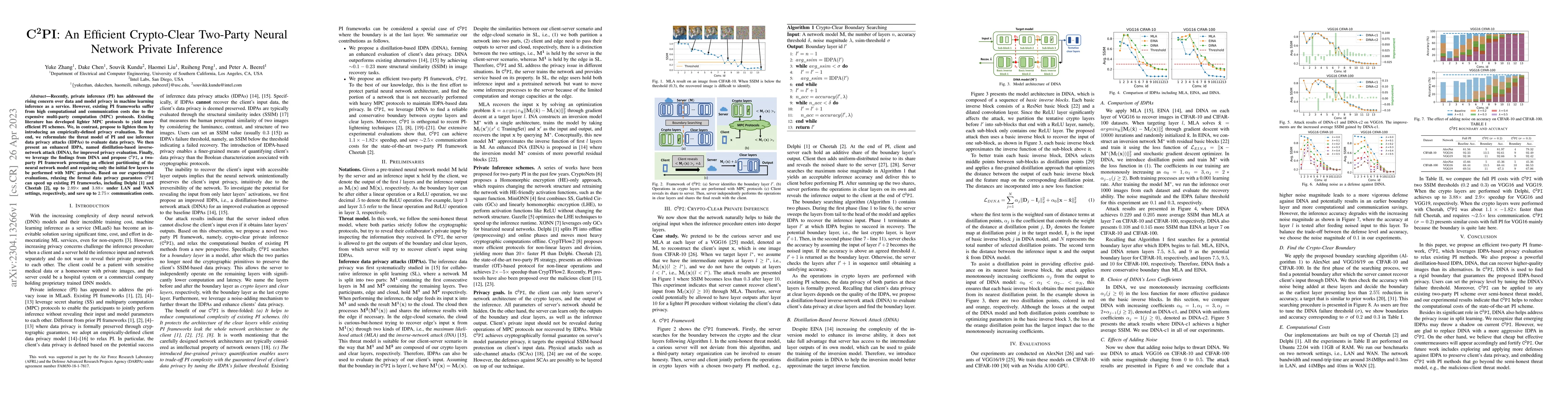 Thumbnail for C2PI: An Efficient Crypto-Clear Two-Party Neural Network Private
  Inference