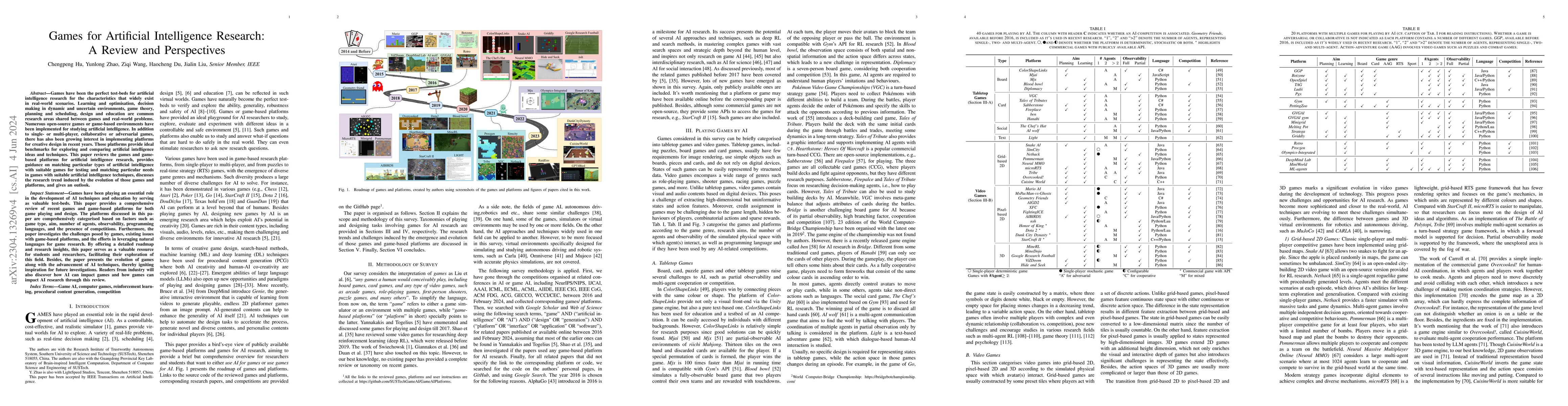 Thumbnail for Games for Artificial Intelligence Research: A Review and Perspectives
