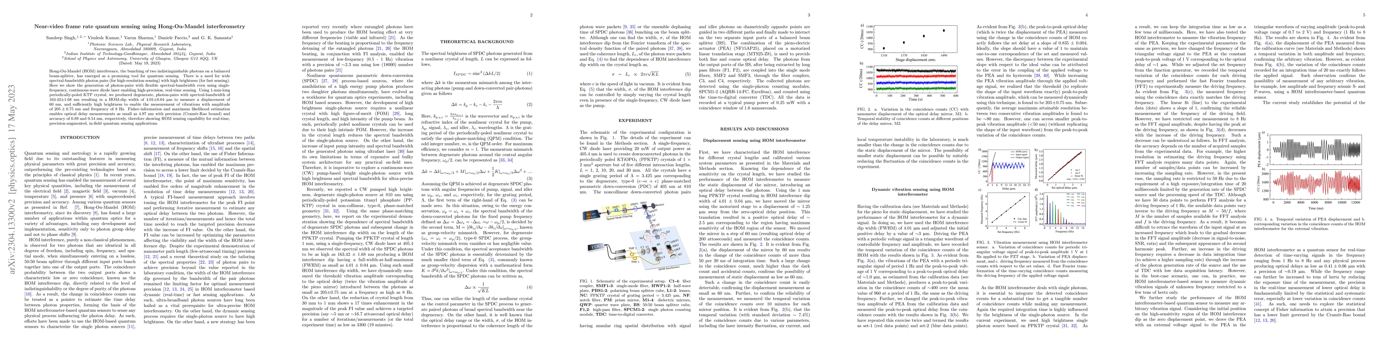 Thumbnail for Near-video frame rate quantum sensing using Hong-Ou-Mandel
  interferometry