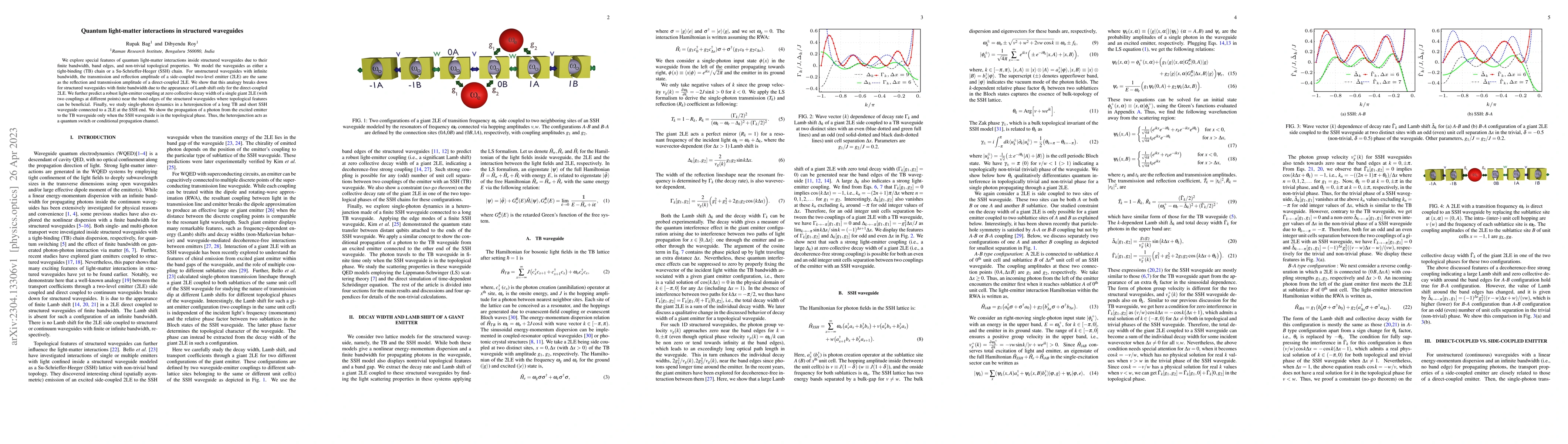 Thumbnail for Quantum light-matter interactions in structured waveguides