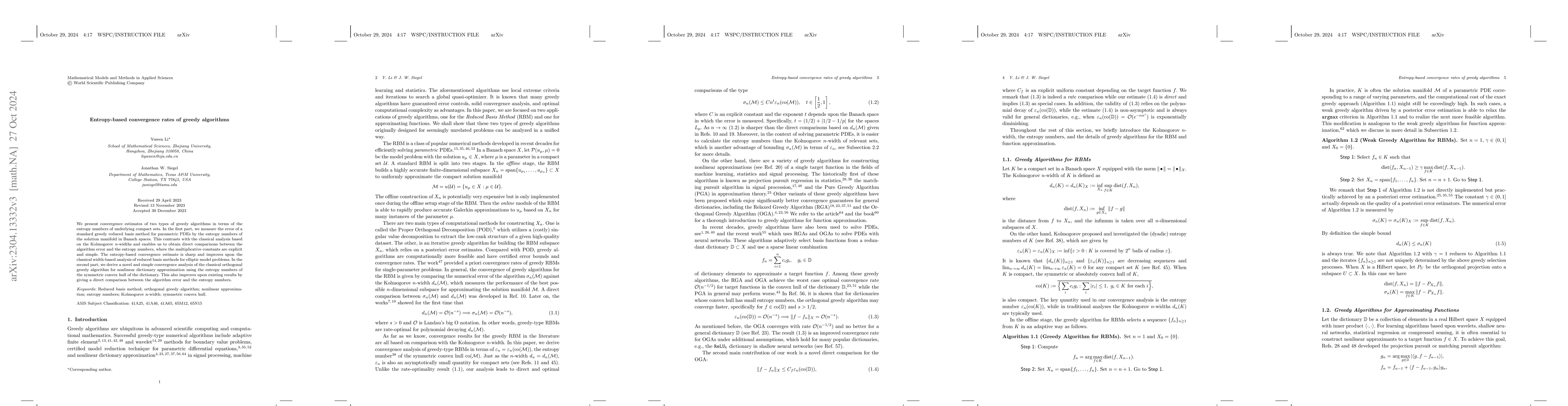 Thumbnail for Entropy-based convergence rates of greedy algorithms