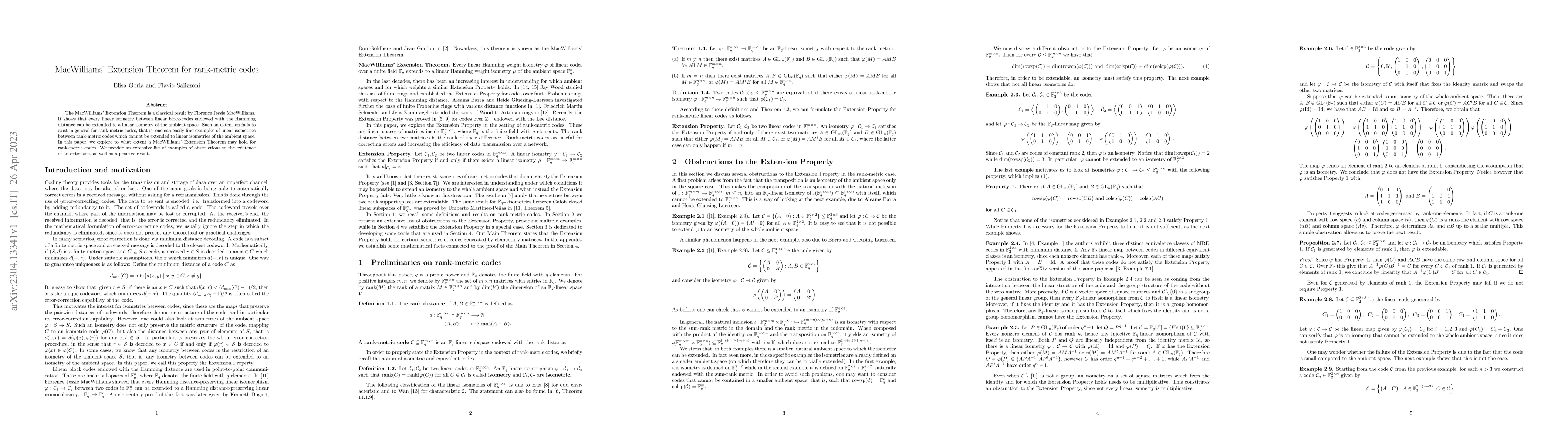 Thumbnail for MacWilliams' Extension Theorem for rank-metric codes