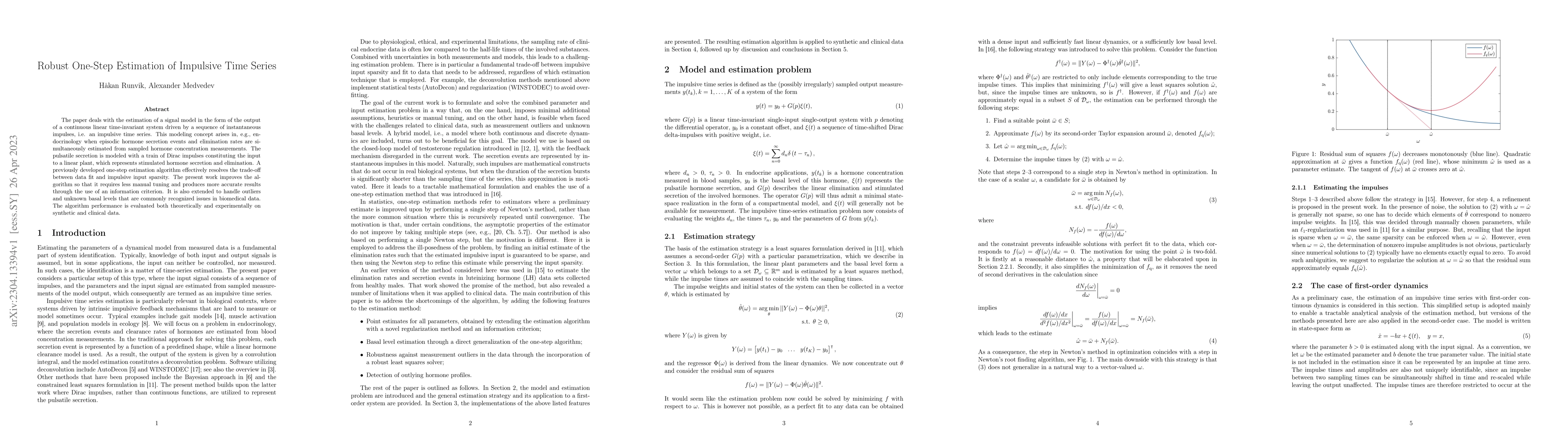 Thumbnail for Robust One-Step Estimation of Impulsive Time Series