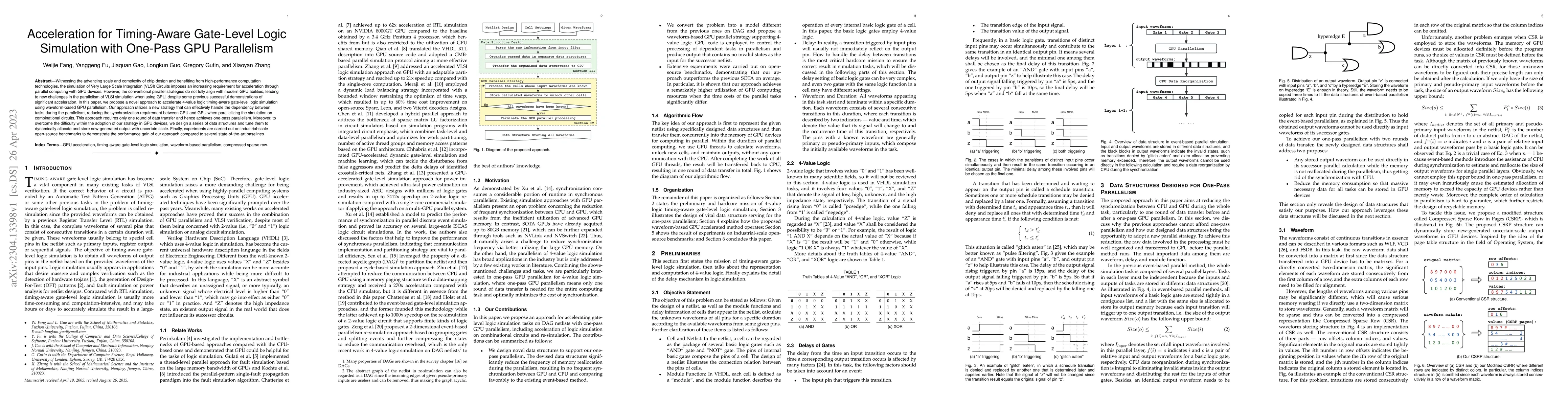 Thumbnail for Acceleration for Timing-Aware Gate-Level Logic Simulation with One-Pass
  GPU Parallelism