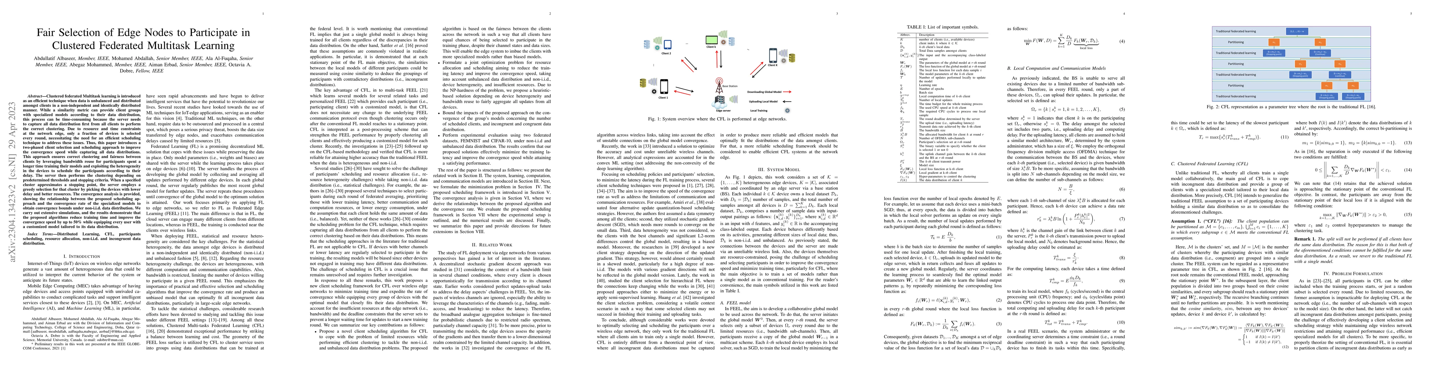 Thumbnail for Fair Selection of Edge Nodes to Participate in Clustered Federated
  Multitask Learning