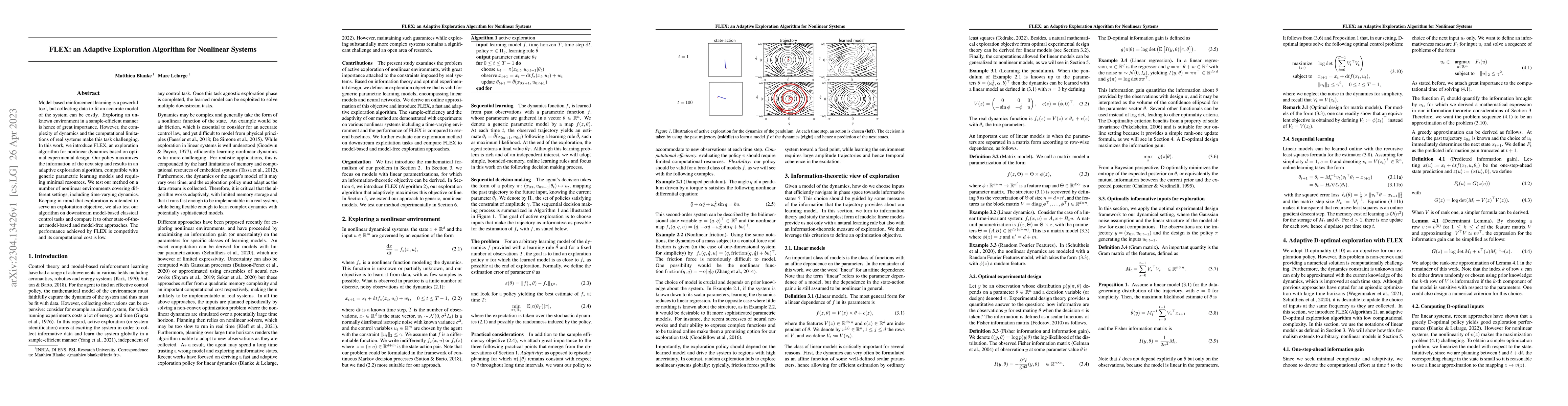 Thumbnail for FLEX: an Adaptive Exploration Algorithm for Nonlinear Systems