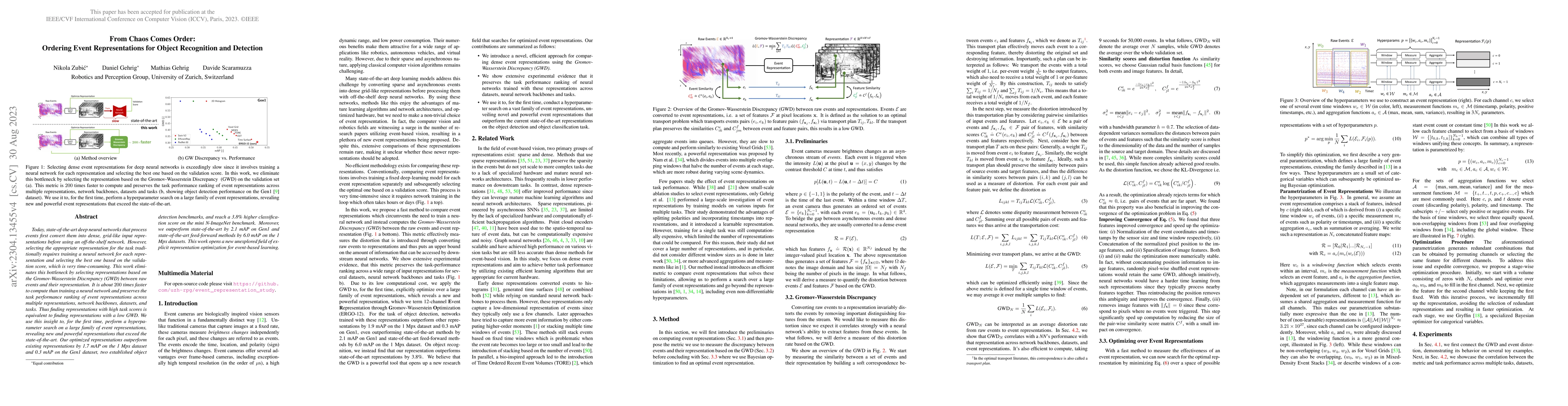 Thumbnail for From Chaos Comes Order: Ordering Event Representations for Object
  Recognition and Detection