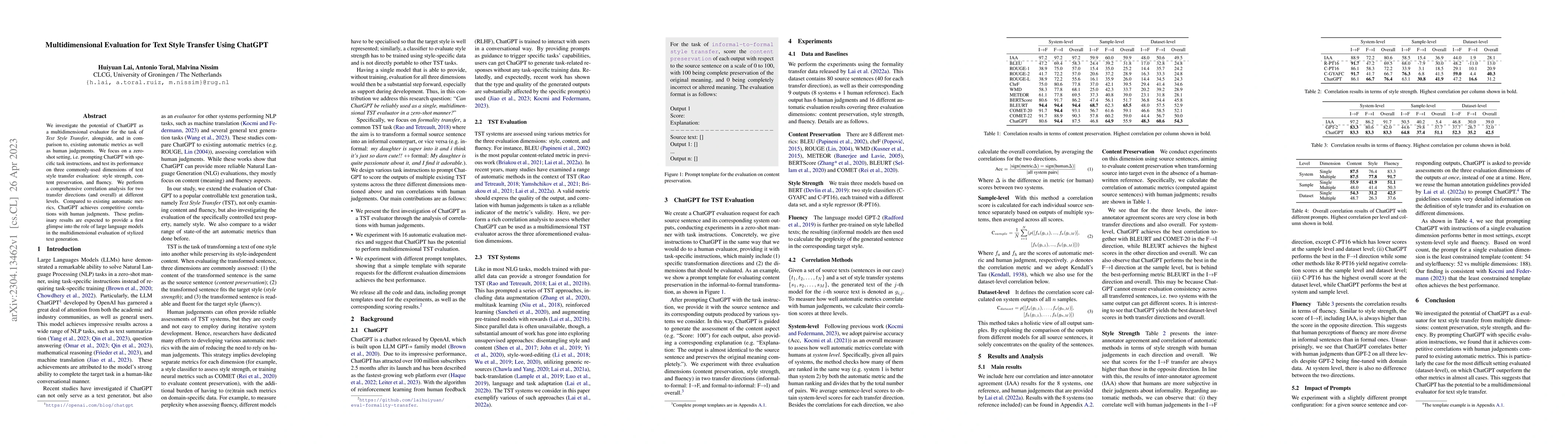 Thumbnail for Multidimensional Evaluation for Text Style Transfer Using ChatGPT