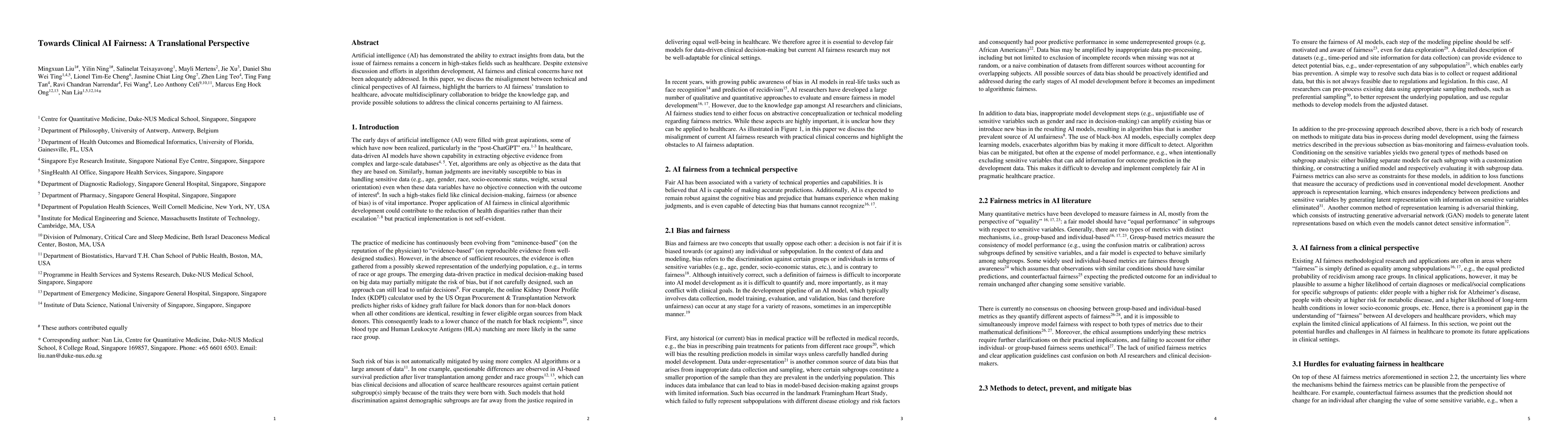 Thumbnail for Towards clinical AI fairness: A translational perspective