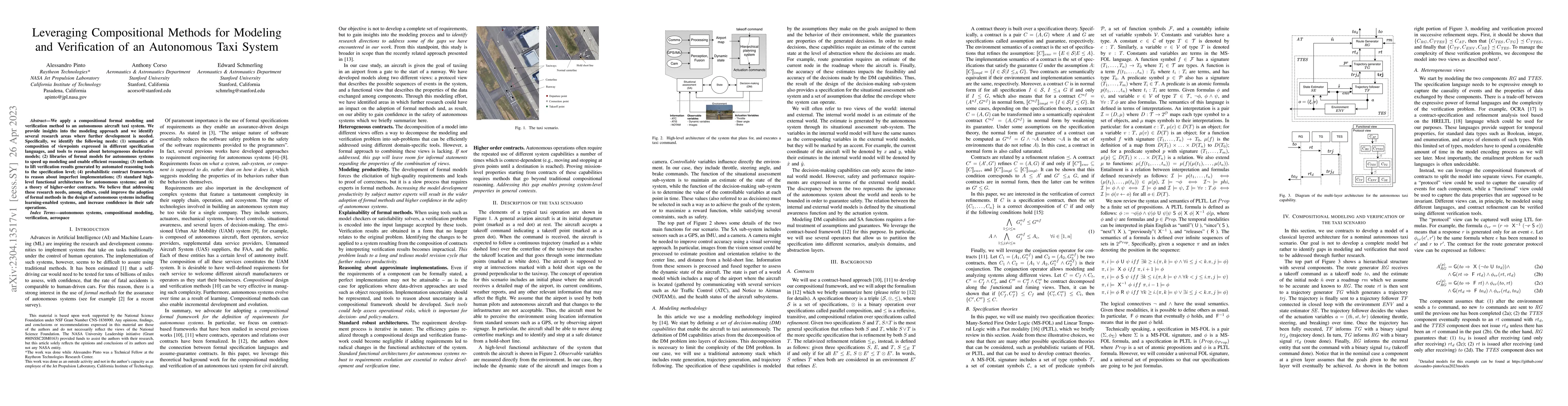 Thumbnail for Leveraging Compositional Methods for Modeling and Verification of an
  Autonomous Taxi System