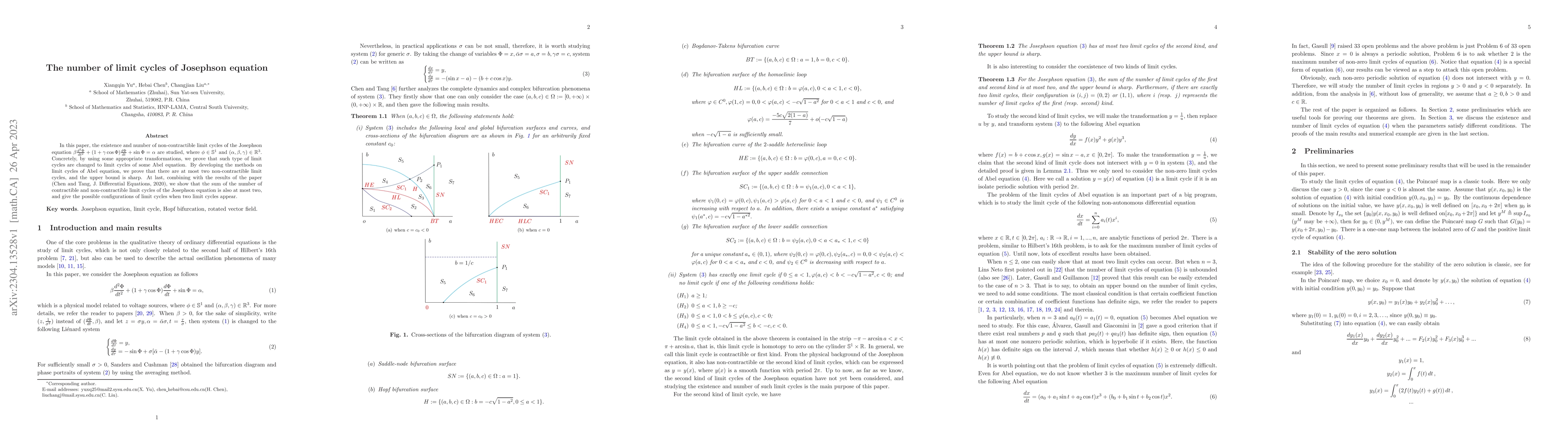Thumbnail for The number of limit cycles of Josephson equation