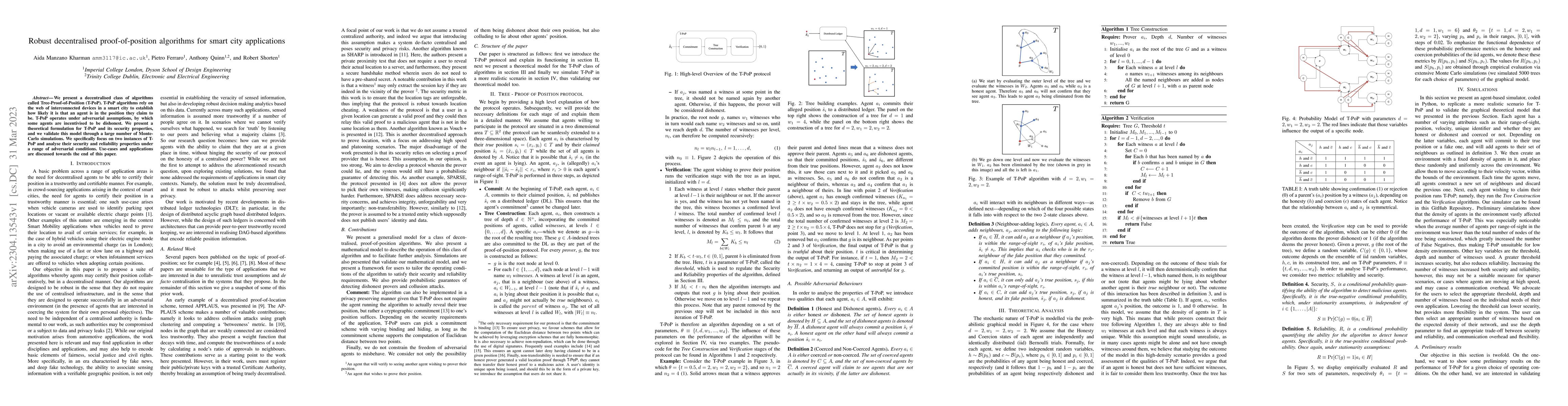 Thumbnail for Robust decentralised proof-of-position algorithms for smart city
  applications