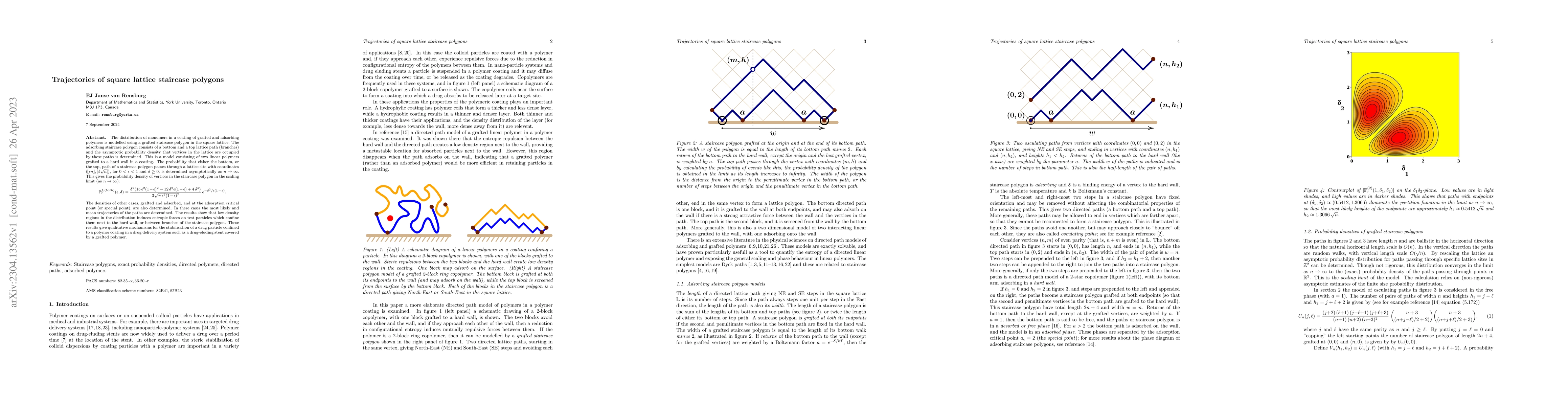 Thumbnail for Trajectories of square lattice staircase polygons