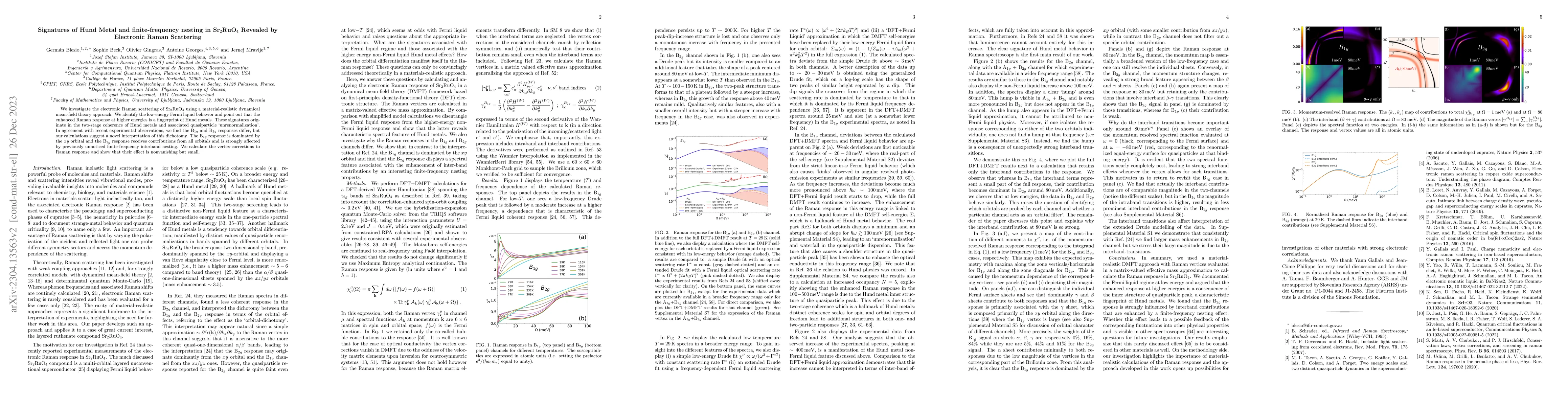 Thumbnail for Signatures of Hund Metal and finite-frequency nesting in Sr$_2$RuO$_4$
  Revealed by Electronic Raman Scattering