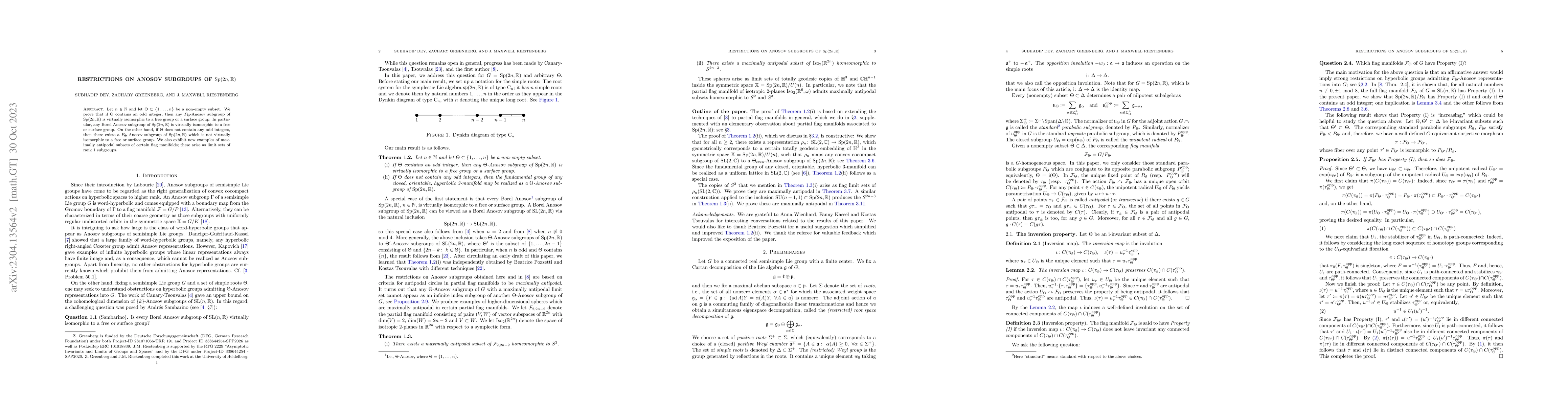 Thumbnail for Restrictions on Anosov subgroups of Sp(2n,R)
