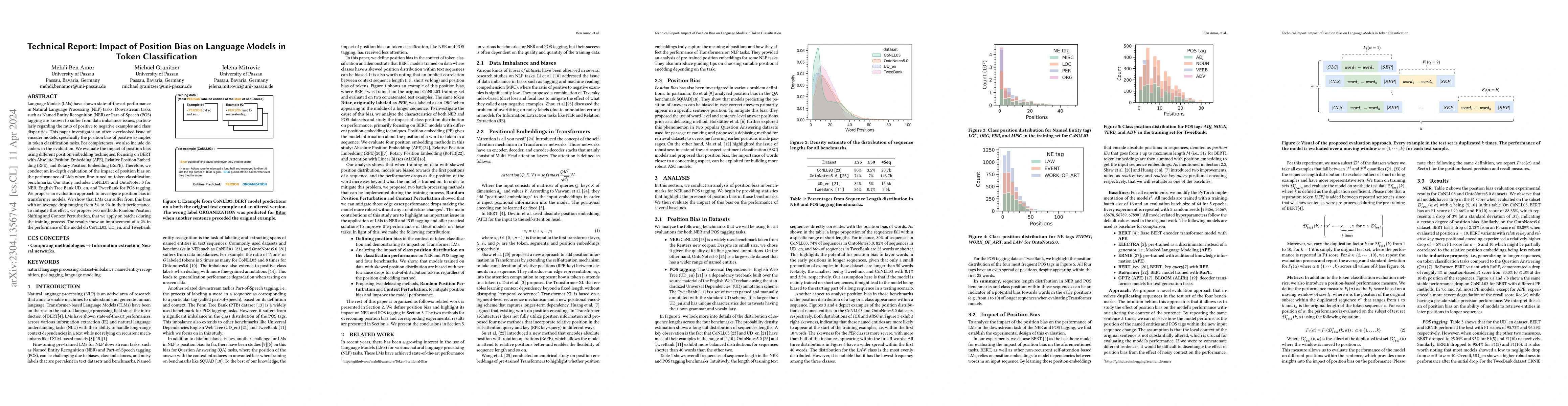 Thumbnail for Technical Report: Impact of Position Bias on Language Models in Token
  Classification