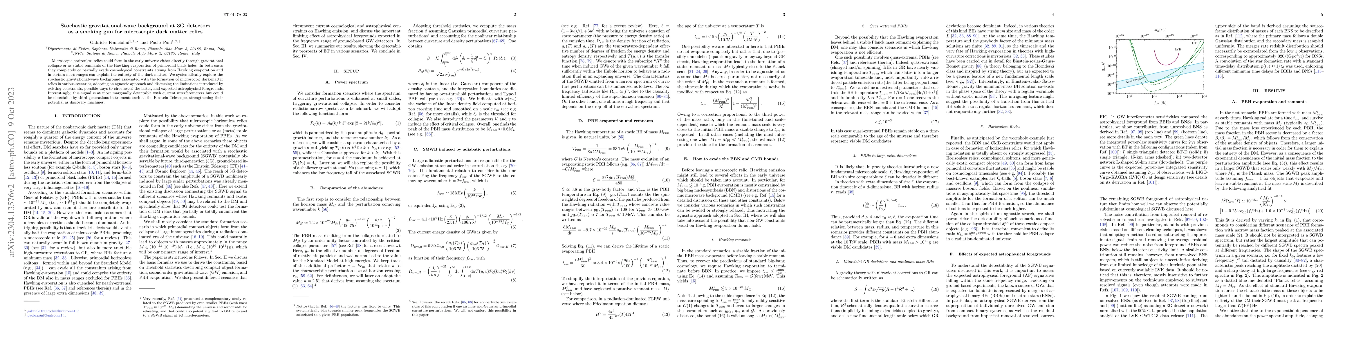 Thumbnail for Stochastic gravitational-wave background at 3G detectors as a smoking
  gun for microscopic dark matter relics