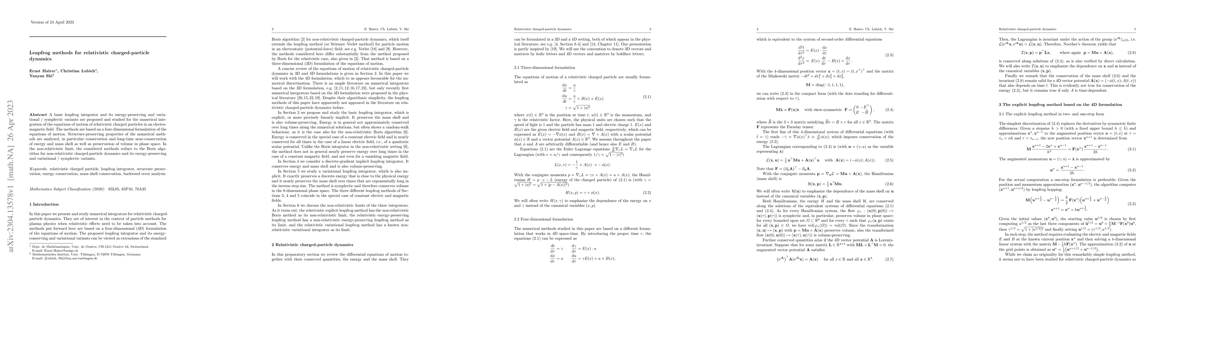 Thumbnail for Leapfrog methods for relativistic charged-particle dynamics